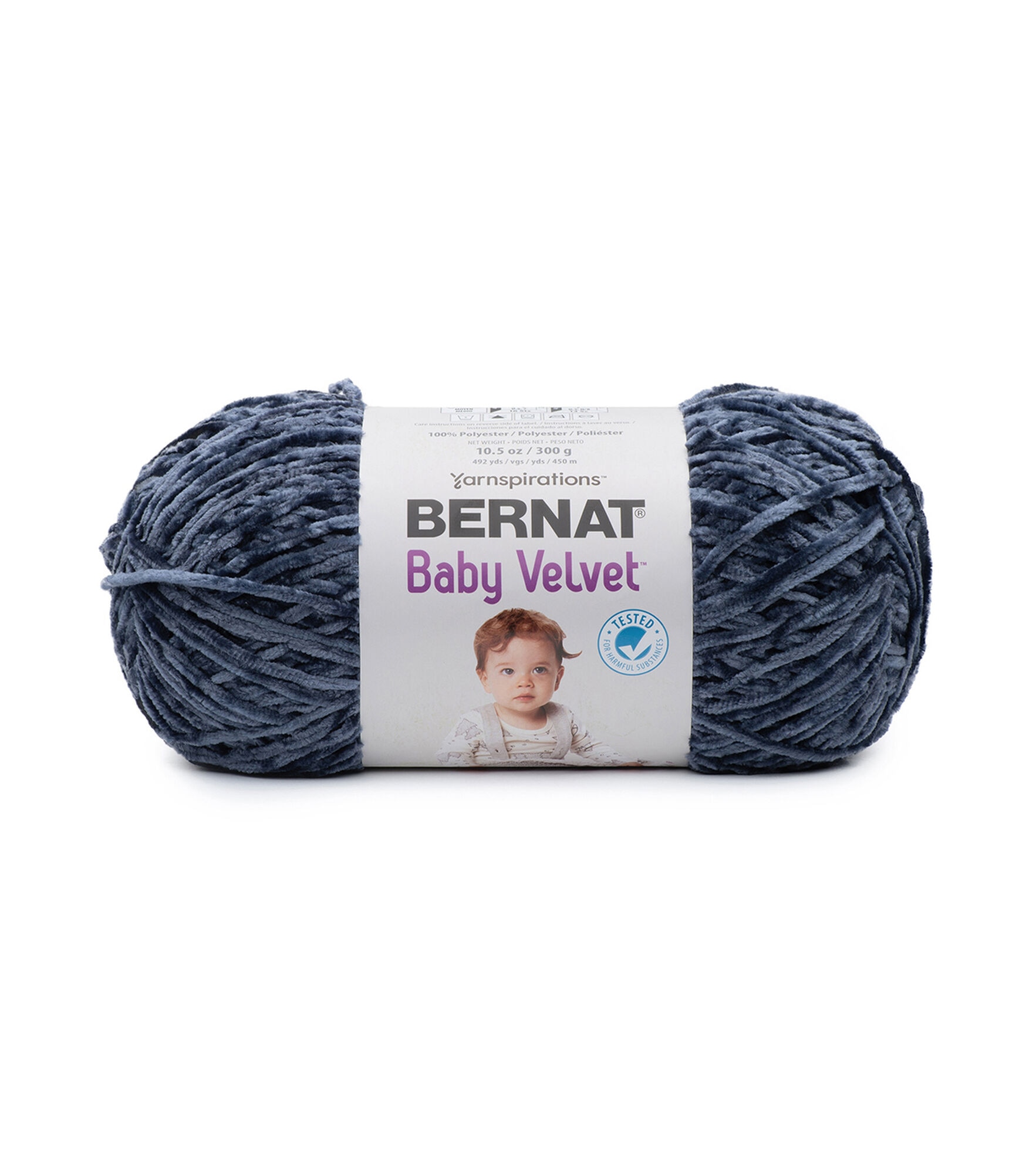 Bernat Baby Velvet 492yds Worsted Polyester Clearance Yarn, Baby Velvet Indigo Velvet, hi-res