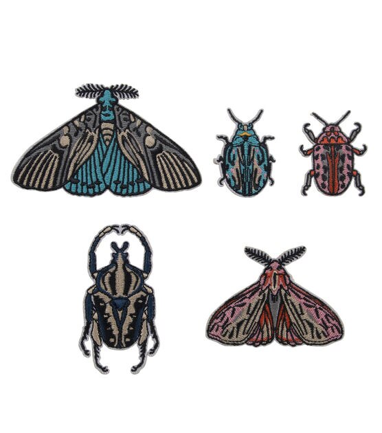 5ct Moth & Beetle Iron On Patches by hildie & jo, , hi-res, image 2