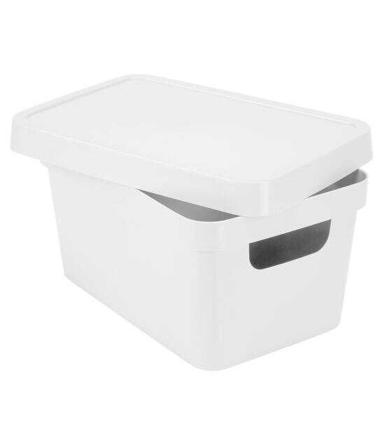 Simplify Happy Christmas Design Polypropylene Storage Tote Bin in White  9080-40 - The Home Depot