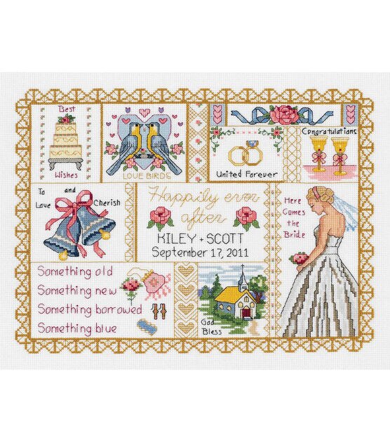 Janlynn 13" x 10" Wedding Collage Counted Cross Stitch Kit