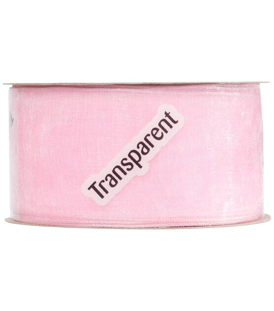 Ribbon Trends Organdy Ribbon 1.5'' Pink Solid, , hi-res, image 4