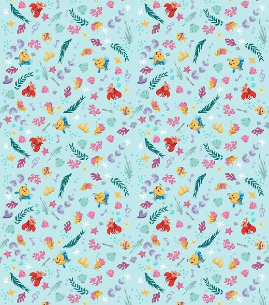 Little Mermaid Friends Disney Cotton Fabric, , hi-res, image 2