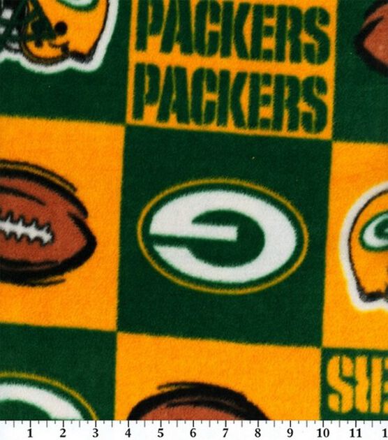 Green Bay Packers Fleece Fabric 58'-Block