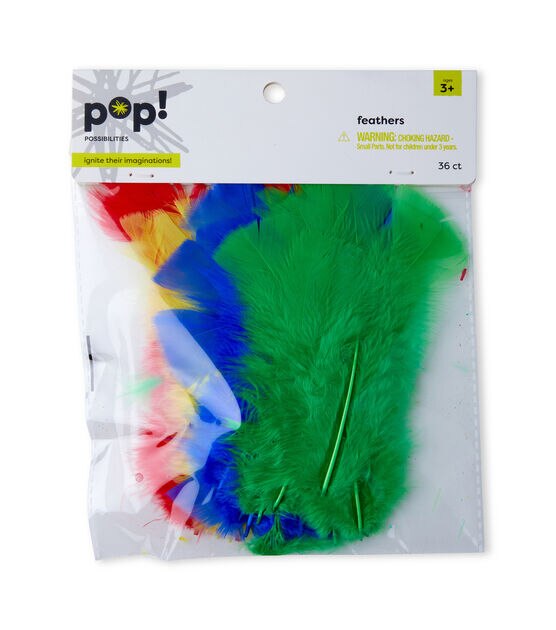 Pop! Marabou White Feathers 0.25oz - Kids Craft Basics - Kids