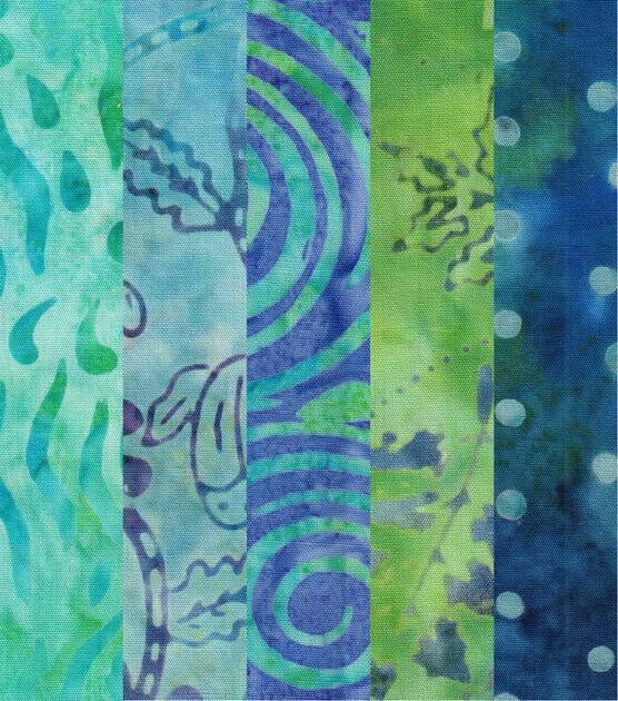 Teal Batik 2.5" x 42" Cotton Fabric Roll, , hi-res, image 3