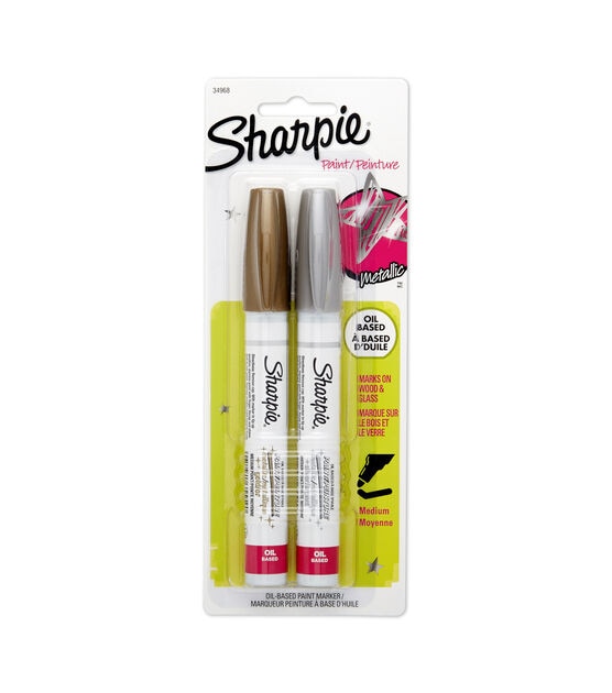  Sharpie Oil-Based Paint Marker, Extra Fine Point, Gold; Works  On Virtually Any Surface - Metal, Pottery, Wood, Rubber, Glass, Plastic,  Stone, and More; Pack of 3 (35532) : Arts, Crafts & Sewing