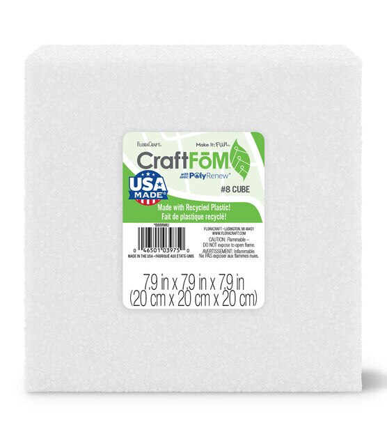 FloraCraft Styrofoam Sheets 1/2 in., 12 in. x 36 in. (pack of 8) 