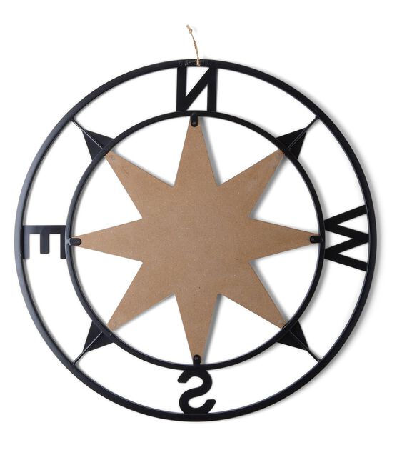 23" Summer Iron Wood Compass Wall Art by Place & Time, , hi-res, image 3