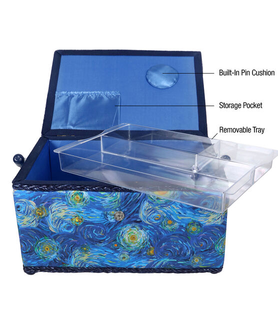 SINGER Large Swirls Print Sewing Basket 11.53"x6.5", , hi-res, image 2