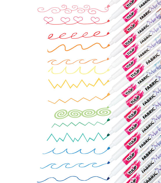 Tulip Graffiti Fabric Markers 6/Pkg-Rainbow - Chisel Tip, 1 count