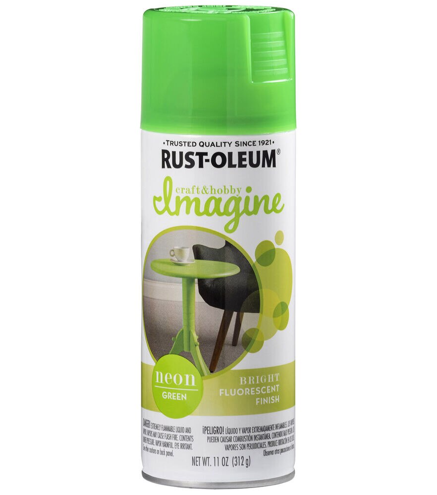 Rust Oleum Imagine Neon Spray Paint, Neon Green, swatch