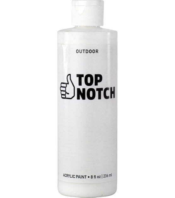 Top Notch 8oz Weather Resistant Acrylic Craft Paint - White - Craft Paint - Art Supplies & Painting