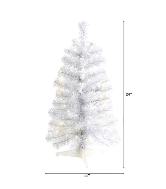 Nearly Natural White Artificial Christmas Tree with 35 LED Lights 2 ...