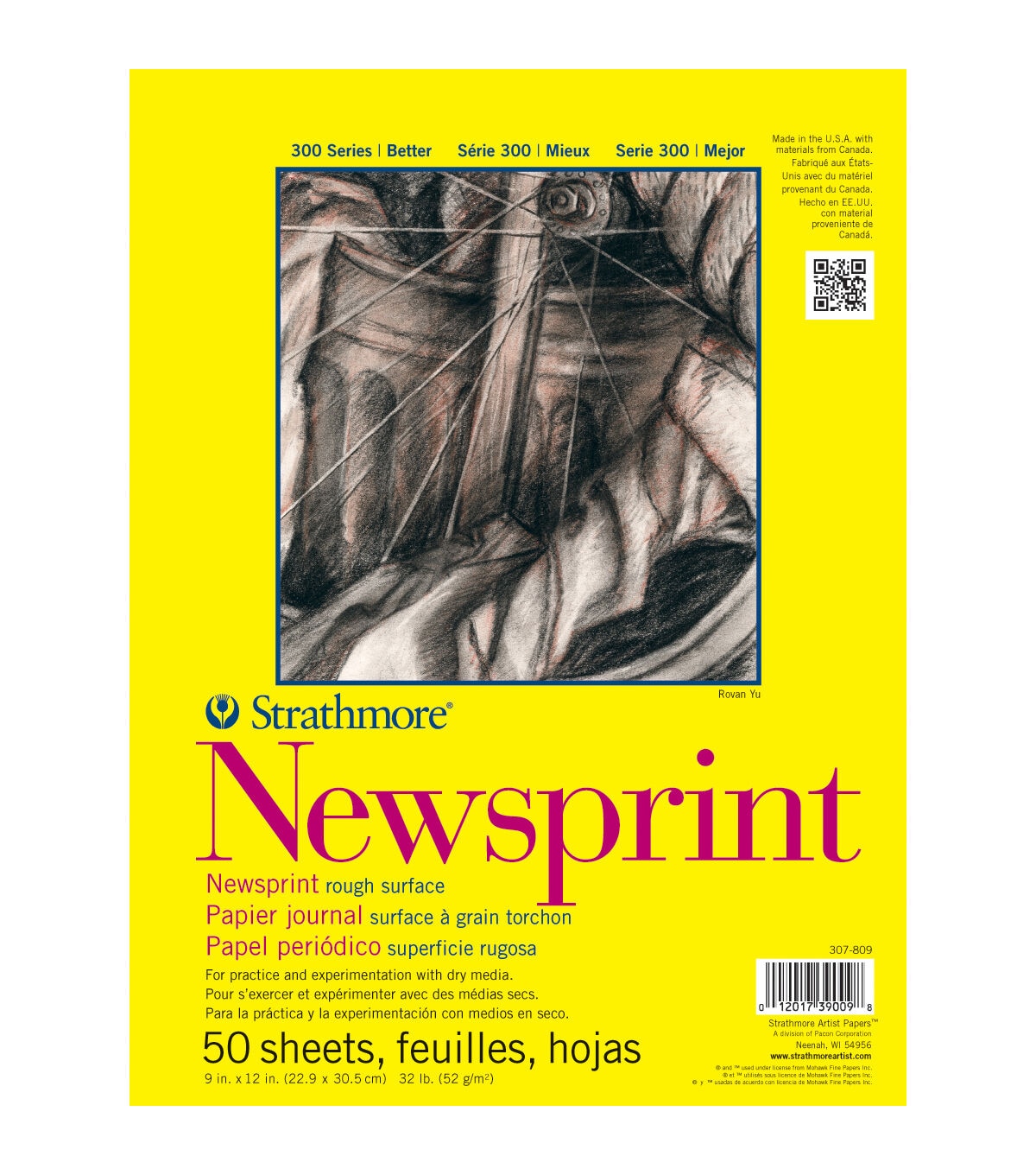 Strathmore Smooth Newsprint Paper Pad 18