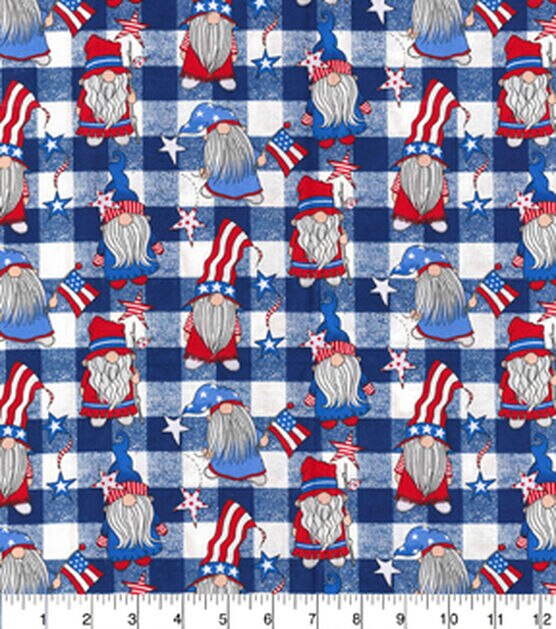 Fabric Traditions Patriotic Gnomes Patriotic Cotton Fabric - Quilt Cotton Fabric - Fabric