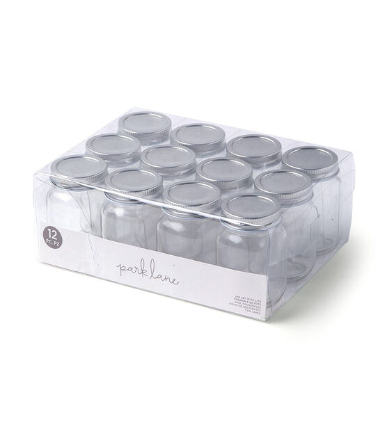 Park Lane 1 Clear Round Plastic Containers with Black Lids 12Pk - Craft Supplies - Crafts & Hobbies