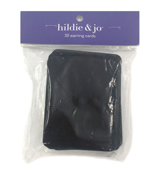 Hanging Earring Card - Black Velour-Flocked Plastic 2x3 (50-Pcs)