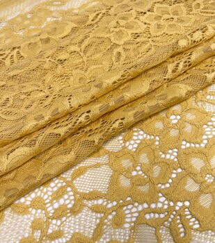 By the Yard Lace Yellow Fabric for sale