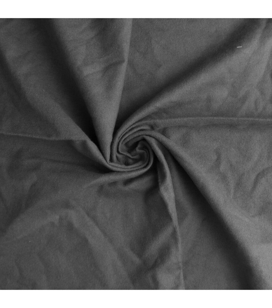 Comfy Cozy Flannel Fabric Solids, Dark Grey, swatch