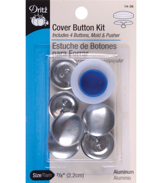 Dritz 7∕8 Craft Cover Buttons & Tools, 60 Sets