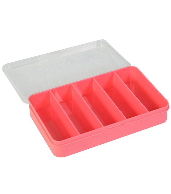 Everything Mary 6 Coral 5 Compartment Plastic Storage Box With