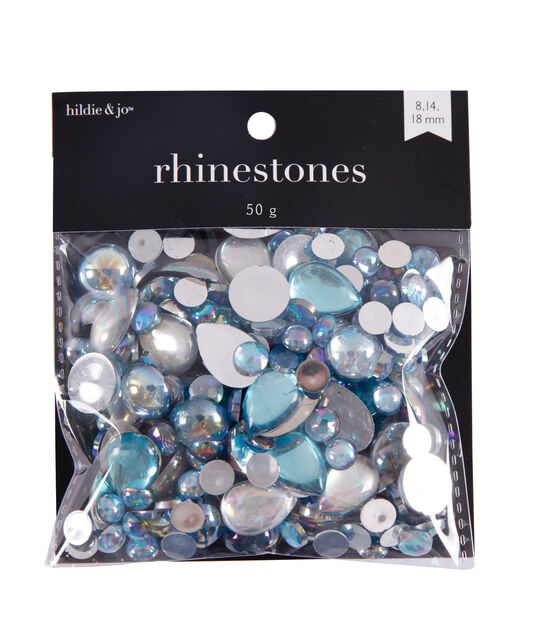 60g Cyan Blue Flat Back Pearls Rhinestones for Crafts 60g, Cyan