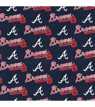 Atlanta Braves baseball cotton fabric 56 by 22 in