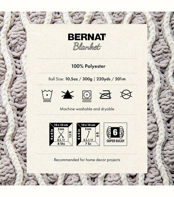 Bernat® Blanket™ #6 Super Bulky Polyester Yarn, Pink Dust 10.5oz