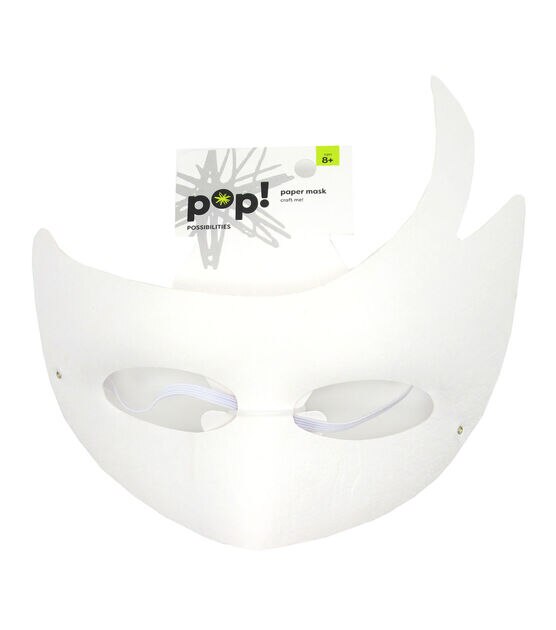 POP! Possibilities 6in Plastic Masquerade Mask - Matte White