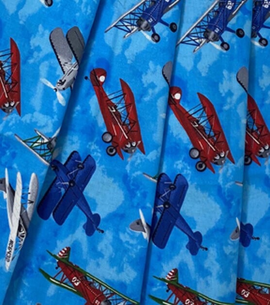 Fabric Traditions Tossed Airplanes Novelty Cotton Fabric - Quilt Cotton Fabric - Fabric - JOANN Fabric and Craft Stores