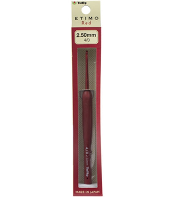 Tulip Etimo Red Crochet Hook W/ Cushion Grip-Size 4/2.50mm