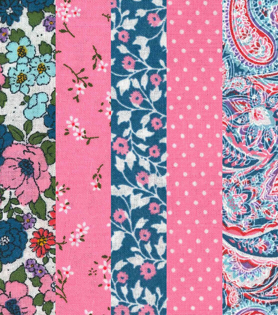 Vintage HH Fabric Decorating Fabric Romantic Floral Print Cotton 25 X 26