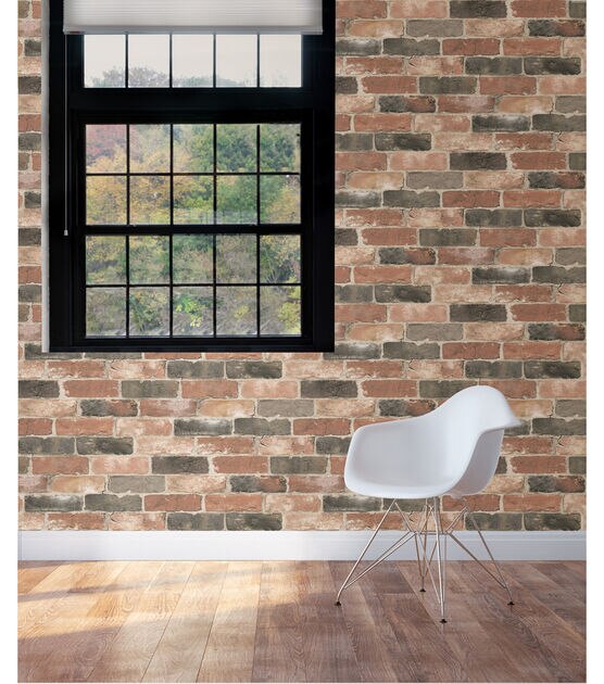 WallPops NuWallpaper Peel and Stick Wallpaper Newport Reclaimed Brick, , hi-res, image 2