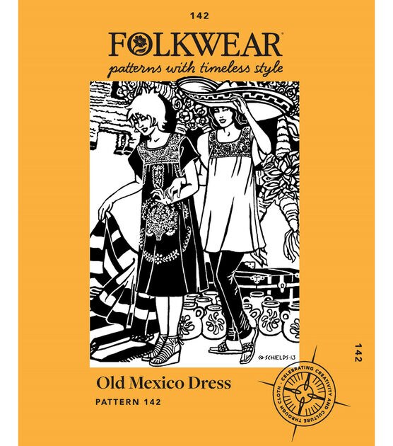 Folkwear 201 Size XS to 3XL Misses Prairie Dress Sewing Pattern