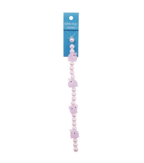 Pink Lampwork Glass Pig Bead Strands by hildie & jo