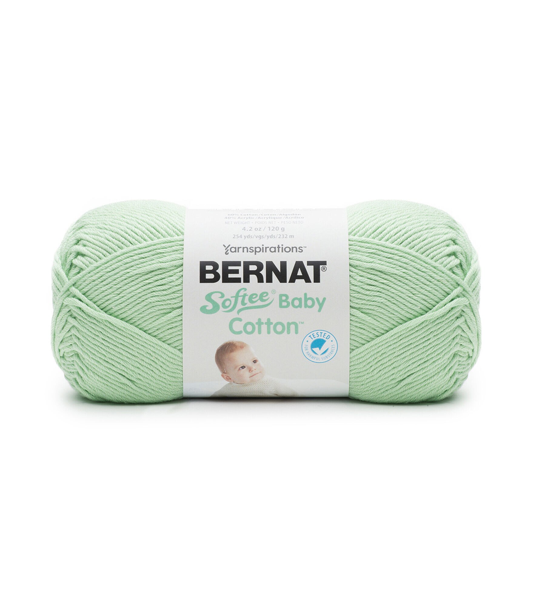 Bernat Softee Baby 254yds Loght Weight Cotton Blend Yarn, Jade Frost, hi-res