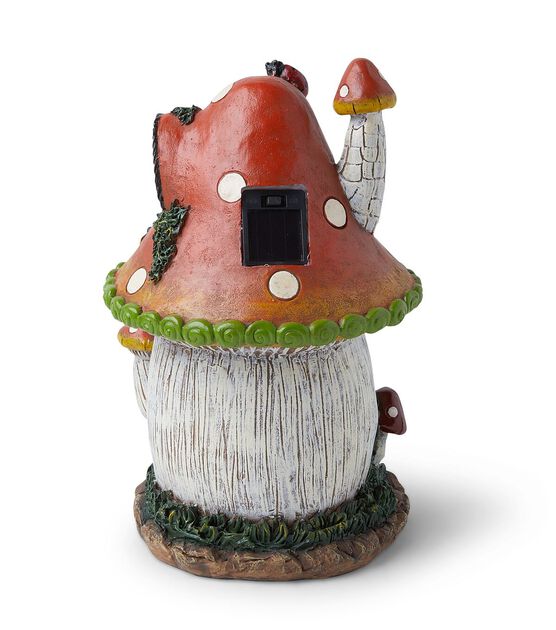 12" Spring Mushroom House Outdoor Solar Garden Statue by Place & Time, , hi-res, image 4