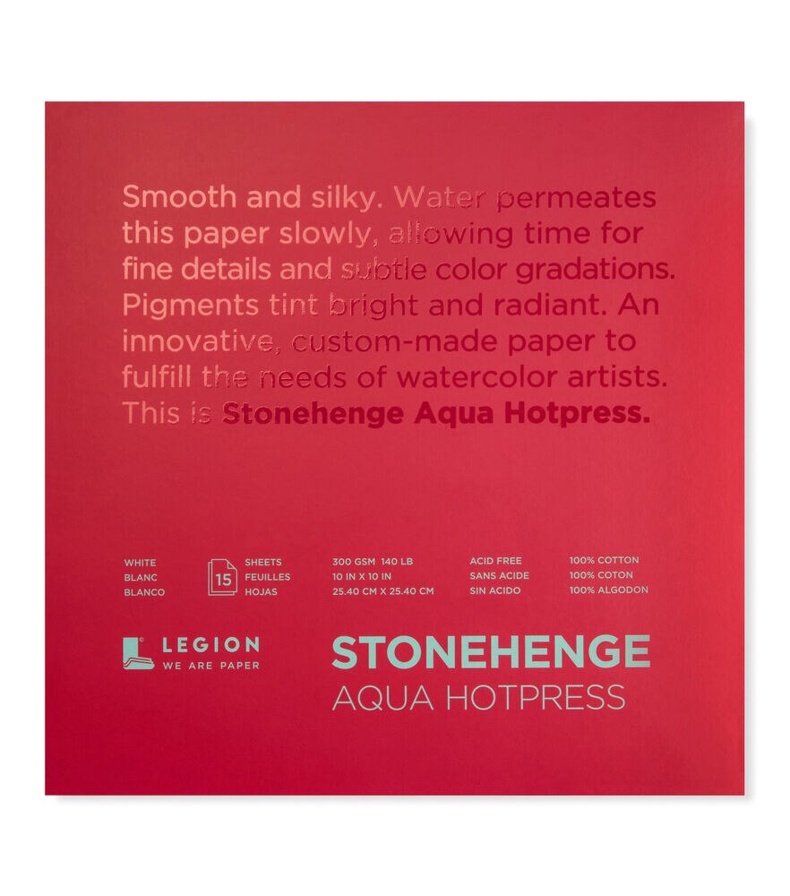 Legion Paper Stonehenge Aqua Block Cold-Press Watercolor Pad, 10x10, swatch, image 1