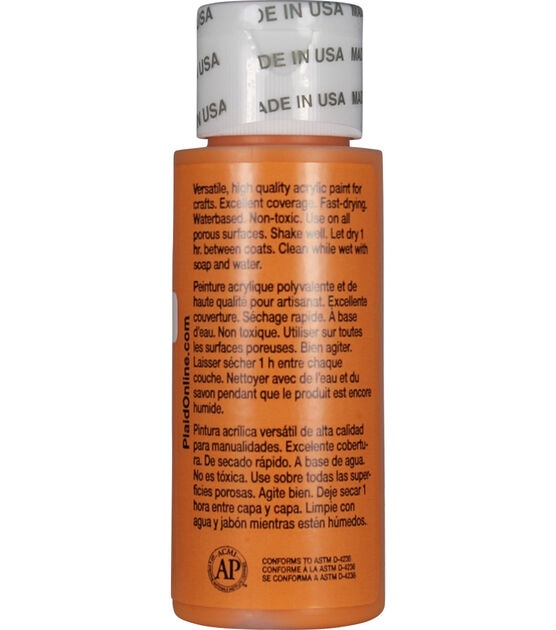 Apple Barrel 20589E Harvest Orange Matte Acrylic Craft Paint - 2 fl oz