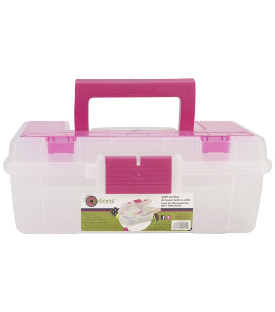 Creative Options 13 Clear & Pink Craft Tool Box Organizer