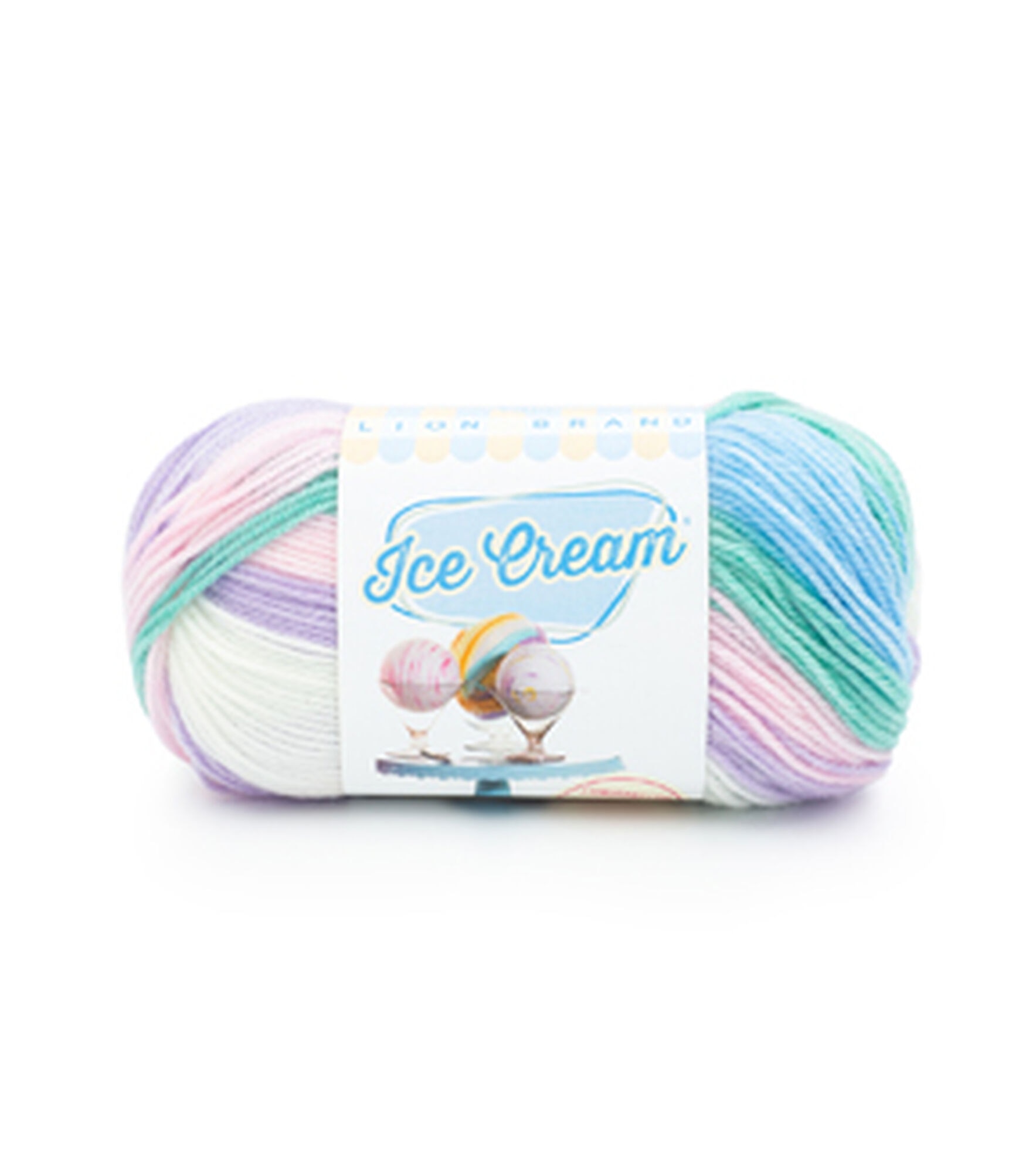 Lion Brand Ice Cream Yarn - Cotton Candy - Cream Pastel Pink