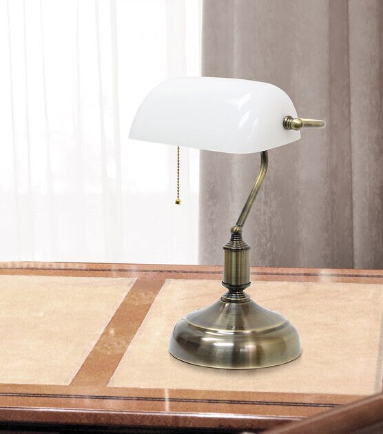 All The Rages Executive Banker's Desk Lamp with Glass Shade, , hi-res, image 13