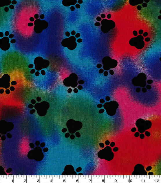 Ie Dye Animal Cat Dog Paw Print Pet Lover Gift Front & Back Wrapping Paper