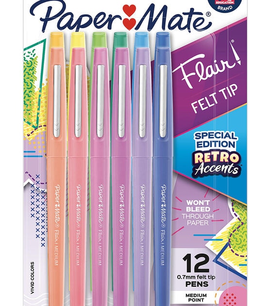 Paper Mate Flair Felt Tip Pens, Medium Point, Business Colors, 4 Pack