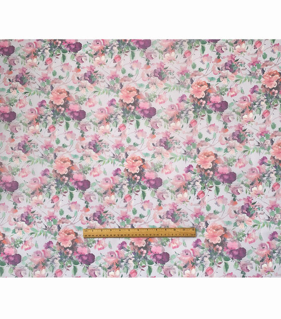 Pink Bouquet Floral Print Organza Fabric by Sew Sweet, , hi-res, image 5