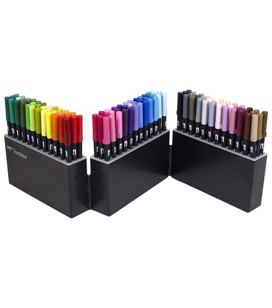 Tombow Dual Brush Pen Set - Assorted Colors Set of 54 with Case Oyster