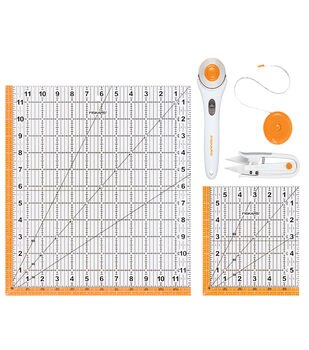 Fiskars 195222 2 Piece Rotary Cutting Set 6 X 18 Cutting Mat 45mm Rotary  Cutter 