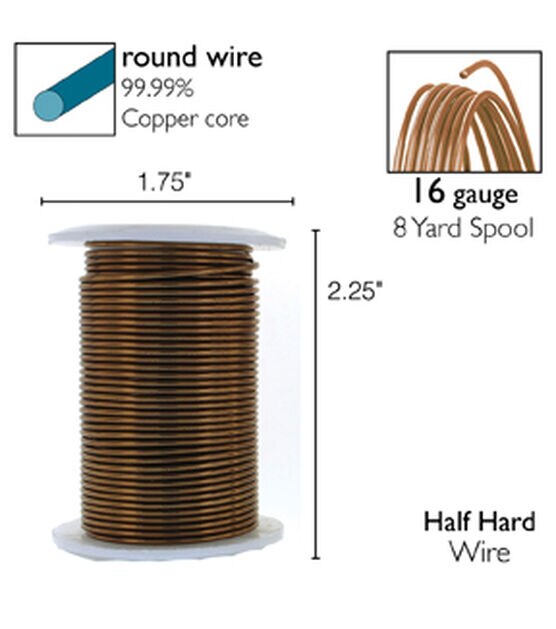 16 Gauge Copper Wire - 1 Lb  Finishing Supplies Delphi Glass