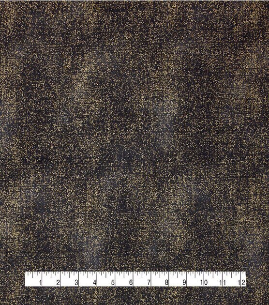 Gold & Black Glitter Quilt Cotton Fabric by Keepsake Calico