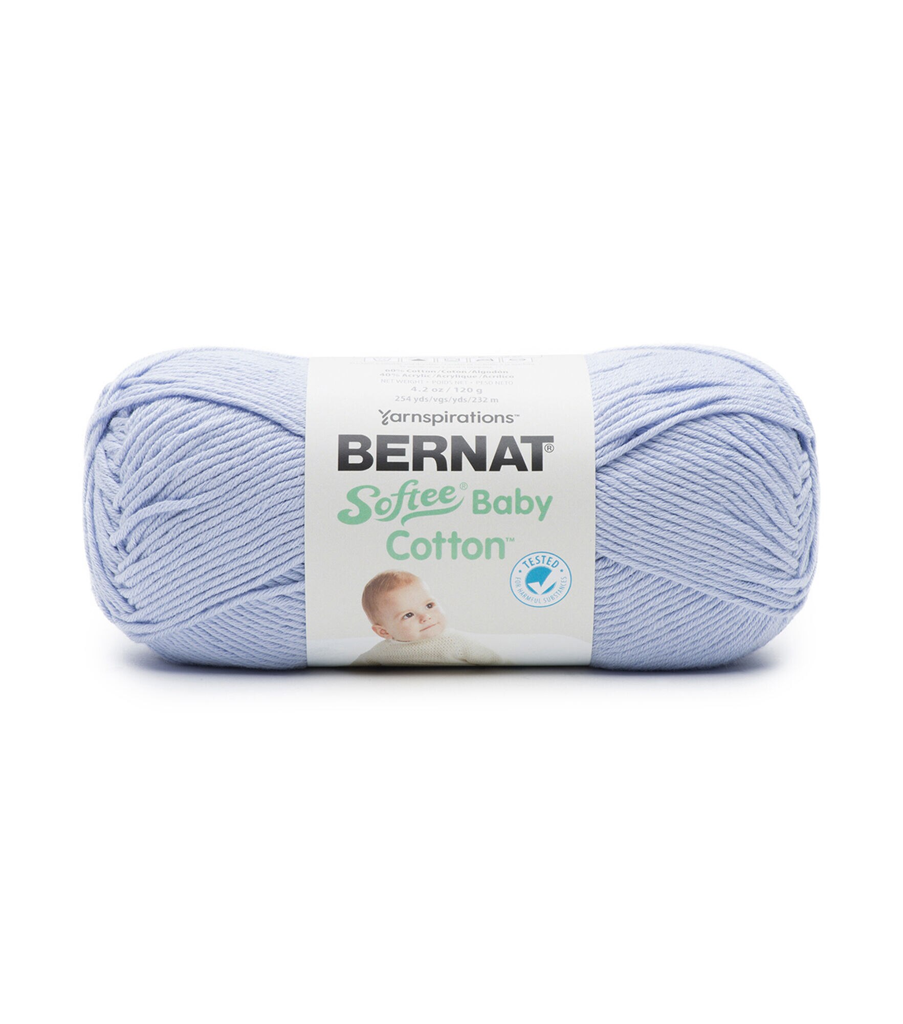 Bernat Softee Baby 254yds Loght Weight Cotton Blend Yarn, Pale Perwinkle, hi-res